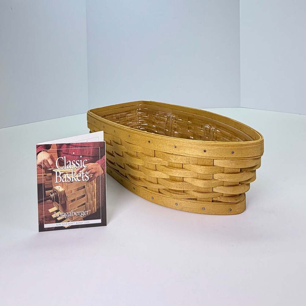 2002 Longaberger Row Your Boat Basket with Plastic Protector